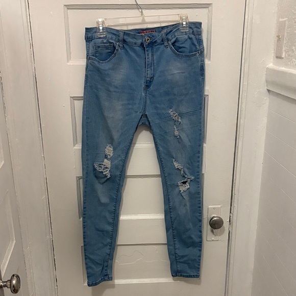 Wax Jean Denim - 🍑Wax Jean Butt, I Love You Ripped Distressed Skinny Blue Jeans 13 Junior’s